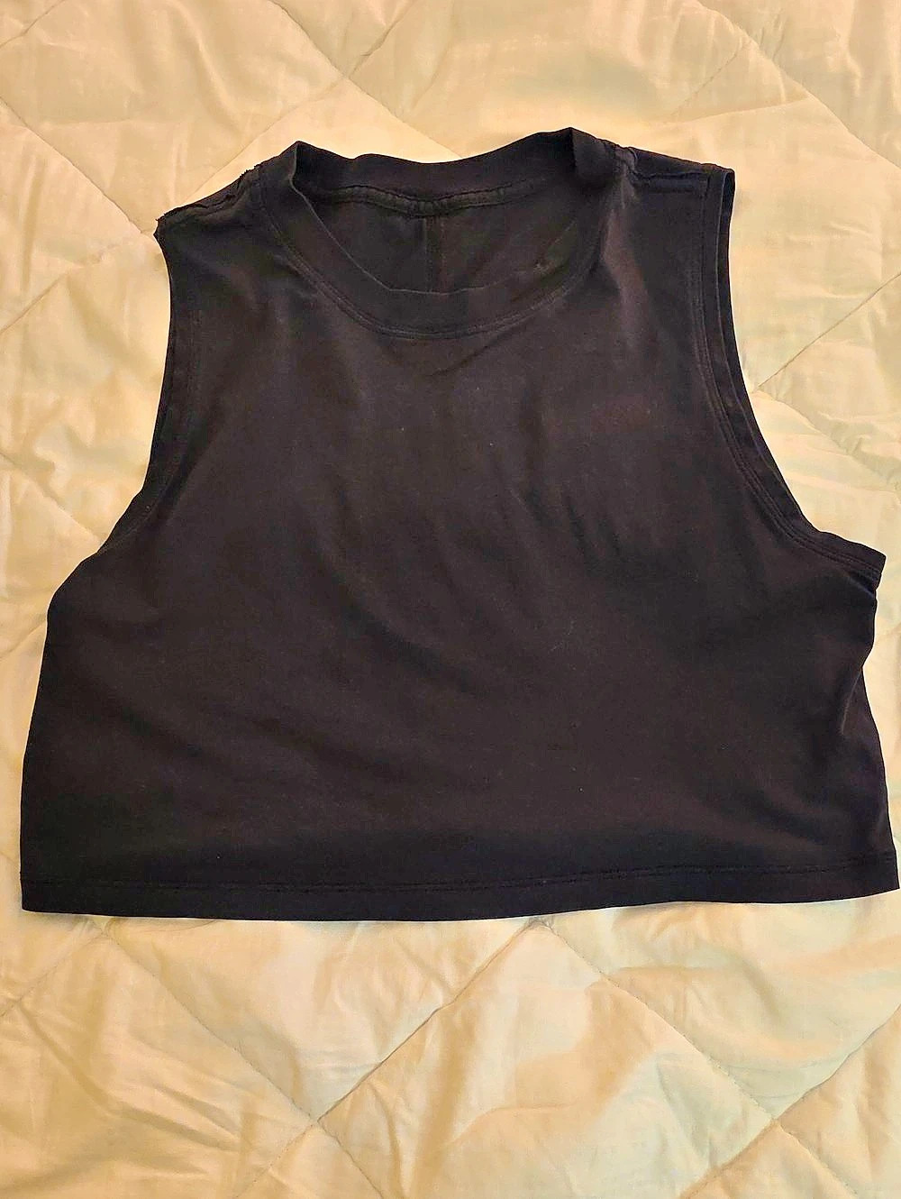 Lululemon All Yours Cropped Cotton Tank Top Black. Unknown Sizing